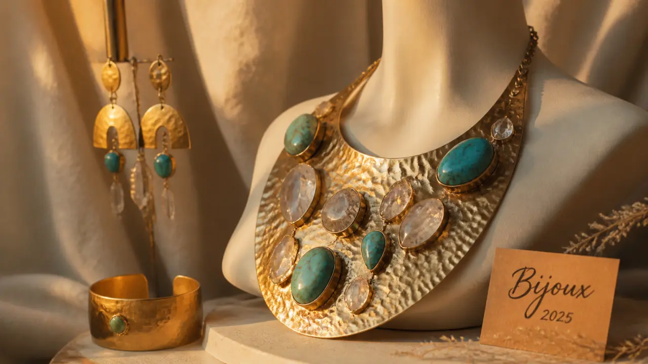 Bijoux tendance 2025 : collier XXL pierres naturelles