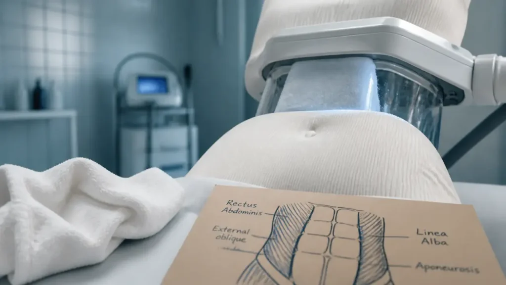 Cryolipolyse pour enlever la graisse du ventre sans chirurgie, ventre et appareil froid