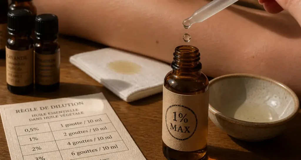 Huile essentielle pour la peau : dilution 1% sans risque