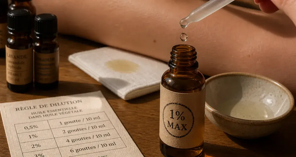 Huile essentielle pour la peau : dilution 1% sans risque