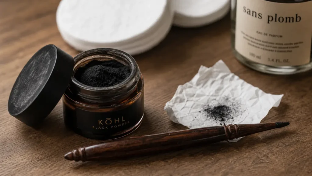 Khôl naturel sans plomb : poudre fine avec mirwed, yeux sensibles