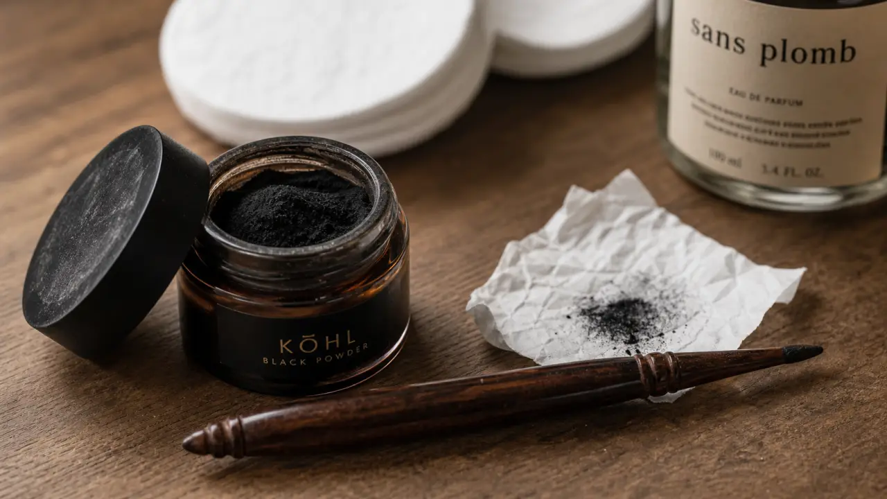 Khôl naturel sans plomb : poudre fine avec mirwed, yeux sensibles