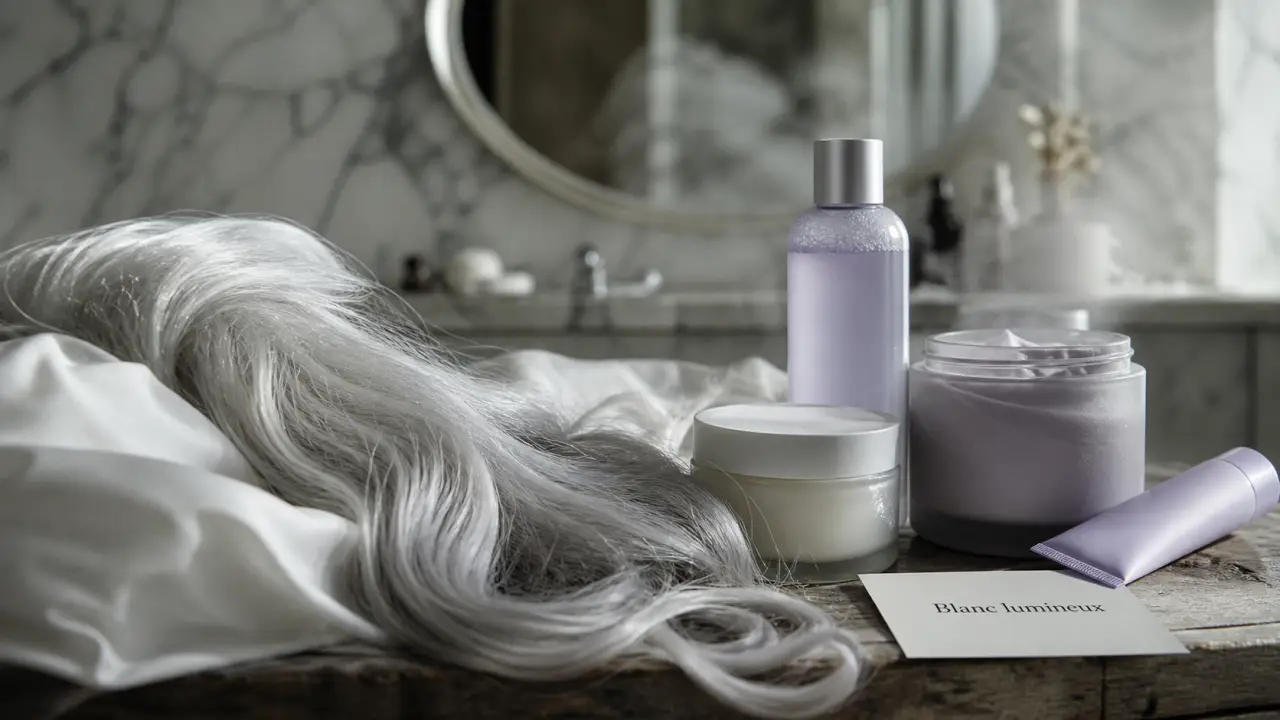 Soin cheveux blancs pour neutraliser le jaune sur cheveux gris-blancs