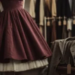 Tenue femme vintage : robe années 50 en friperie, silhouette