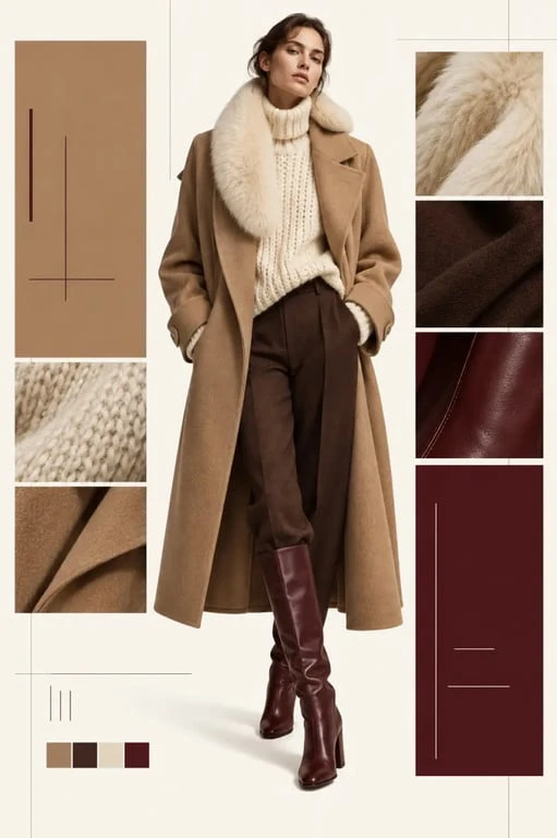 Silhouette cocon avec manteau oversize et maille dans la mode automne-hiver 2025