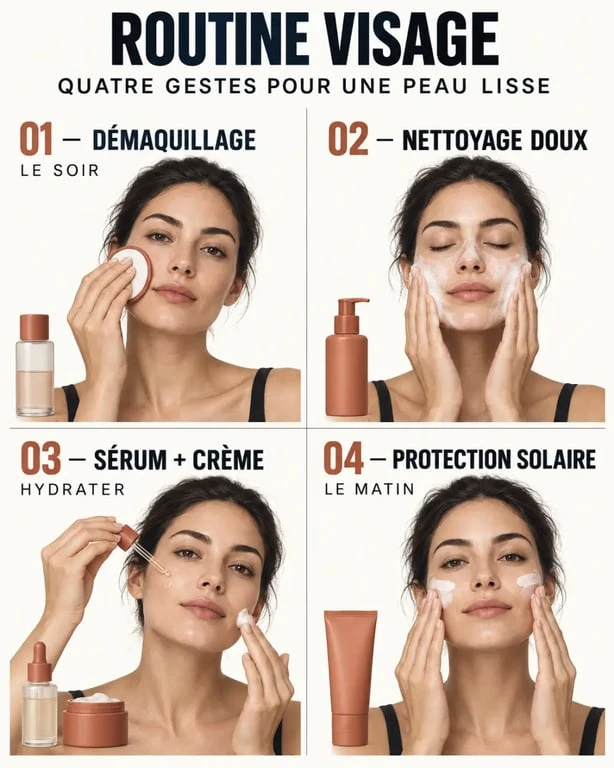 Routine en quatre étapes pour savoir comment avoir une peau lisse