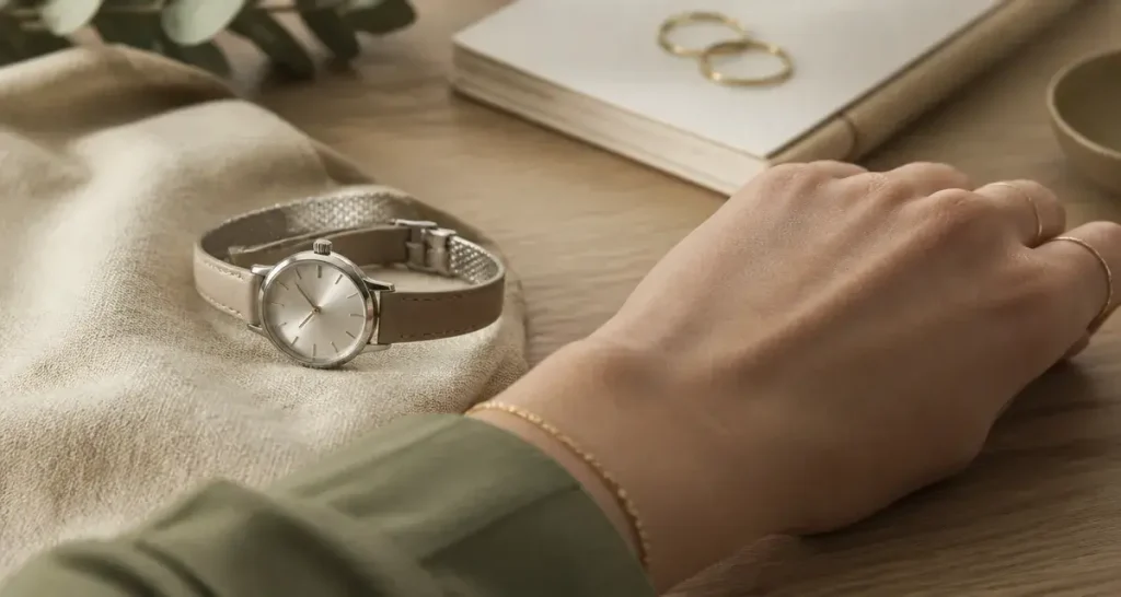Tendance montre femme 2026 : mini montre et teintes terreuses