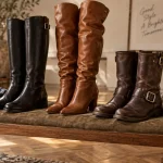 Botte tendance 2026 : cavalière, biker et cuissarde, intérieur cuir noir cognac