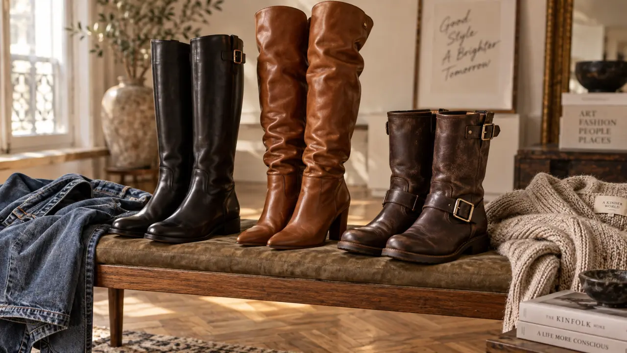 Botte tendance 2026 : cavalière, biker et cuissarde, intérieur cuir noir cognac