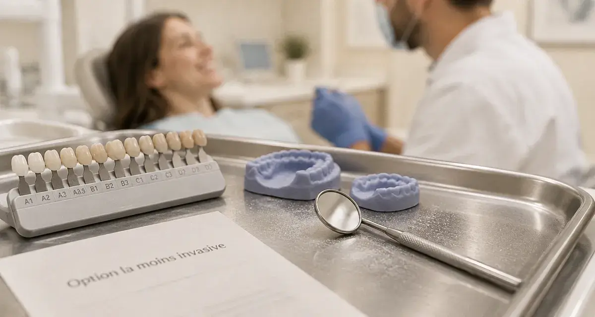 Esthétique dentaire : option la moins invasive, nuancier et empreintes