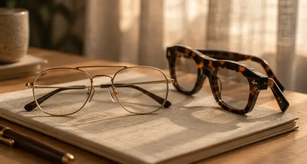 Lunettes à la mode 2025 : métal fin et acétate épais