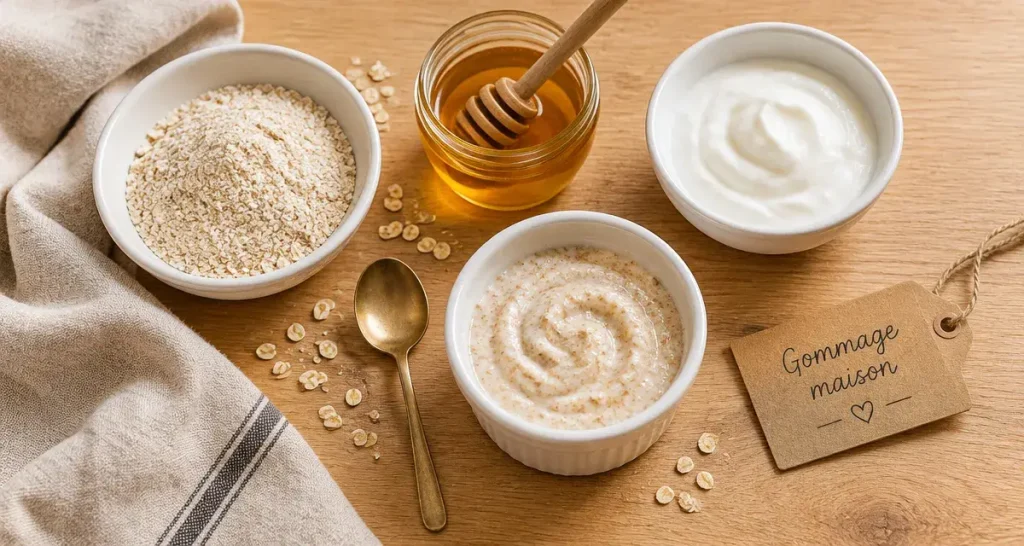 Recettes gommage maison pour le visage : 4 gommages doux, flocons d’avoine et miel